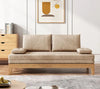 Wooden 3 Seater Sofa With Pillow Stylish Comfort Sofa Cum Bed For Living Room /Hallway