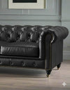 CARPANALLI 3 Seater Sofa Modern Style Leatherette Chesterfield Sofa with Wooden Leg's Button Tufted for Home & Living Room & Office