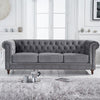 CARPANALLI 3 Seater Sofa Chesterfield Velvet Upholster Tufted Button Sofa For Home & Office