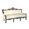CARPANALLI Royal Heritage 5-Seater Sofa Set 3+1+1 Classic Carved Wooden Elegance Print Fabric Button Tufted Velvet Upholstery