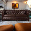 CARPANALLI 3 Seater Sofa Modern Style Leatherette Chesterfield Sofa with Wooden Leg's Button Tufted for Home & Living Room & Office