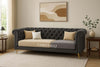 CARPANALLI 3 Seater Sofa Chesterfield Velvet Upholster Tufted Button Sofa For Home & Office