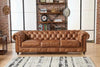 CARPANALLI 3 Seater Sofa Modern Style Leatherette Chesterfield Sofa with Wooden Leg's Button Tufted for Home & Living Room & Office