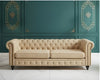 CARPANALLI 3 Seater Sofa Modern Style Leatherette Chesterfield Sofa with Wooden Leg's Button Tufted for Home & Living Room & Office