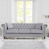 CARPANALLI 3 Seater Sofa Chesterfield Velvet Upholster Tufted Button Sofa For Home & Office