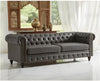 CARPANALLI 3 Seater Sofa Modern Style Leatherette Chesterfield Sofa with Wooden Leg's Button Tufted for Home & Living Room & Office