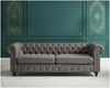 CARPANALLI 3 Seater Sofa Modern Style Leatherette Chesterfield Sofa with Wooden Leg's Button Tufted for Home & Living Room & Office