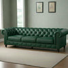 CARPANALLI 3 Seater Sofa Modern Style Leatherette Chesterfield Sofa with Wooden Leg's Button Tufted for Home & Living Room & Office