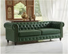 CARPANALLI 3 Seater Sofa Modern Style Leatherette Chesterfield Sofa with Wooden Leg's Button Tufted for Home & Living Room & Office
