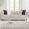 CARPANALLI 3 Seater Sofa Chesterfield Velvet Upholster Tufted Button Sofa For Home & Office