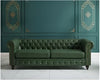 CARPANALLI 3 Seater Sofa Modern Style Leatherette Chesterfield Sofa with Wooden Leg's Button Tufted for Home & Living Room & Office