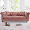 CARPANALLI 3 Seater Sofa Chesterfield Velvet Upholster Tufted Button Sofa For Home & Office
