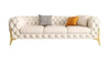 Carpanalli Chesterfield Sofa Set Velvet Tufted Button Design Uphlostered, Gold Metal Legs for Living Room & Bedroom
