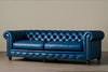 CARPANALLI 3 Seater Sofa Modern Style Leatherette Chesterfield Sofa with Wooden Leg's Button Tufted for Home & Living Room & Office