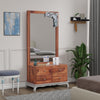 Dressing Table with Mirror and Lights Vanity Desk with 2 Large Drawer & Large Vertical Organizer Two Open Shelf Suitable for Bedroom