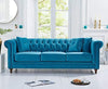 CARPANALLI 3 Seater Sofa Chesterfield Velvet Upholster Tufted Button Sofa For Home & Office