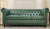 CARPANALLI 3 Seater Sofa Modern Style Leatherette Chesterfield Sofa with Wooden Leg's Button Tufted for Home & Living Room & Office