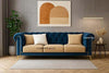 CARPANALLI 3 Seater Sofa Chesterfield Velvet Upholster Tufted Button Sofa For Home & Office