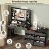 Modern Vanity Desk with Mirror & Lights, Storage Drawers and Adjustable Shelve