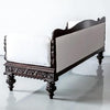 3 Seater Diwan Sofa Mango Wood Traditional Design Walnut Finish Luxury Look for Living Room Furniture