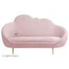 Carpanalli 2 Seater Sofa Velvet Febric Upholstered Cloud Shape Design with Metal Leg's Modern Sofa for Living Room/Guest Room