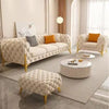 Carpanalli Chesterfield Sofa Set Velvet Tufted Button Design Uphlostered, Gold Metal Legs for Living Room & Bedroom