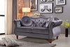 Luxury Chesterfield Velvet Sofa Tufted Design with Nailhead Trim Upholstered Lounge Classic Living Room Couch for Hallways / Office