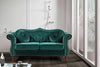 Luxury Chesterfield Velvet Sofa Tufted Design with Nailhead Trim Upholstered Lounge Classic Living Room Couch for Hallways / Office