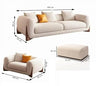 WOOD VOGUE Modern 3 Seater Sofa Chesterfield Wooden Leg's Terry Febric Luxury Soft Cushion Comfurt Sofa For Home & Office