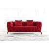 Luxury Chesterfield Velvet Sofa Tufted Design with Nailhead Trim Upholstered Lounge Classic Living Room Couch for Hallways / Office