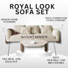 WOOD VOGUE Modern 3 Seater Sofa Chesterfield Wooden Leg's Terry Febric Luxury Soft Cushion Comfurt Sofa For Home & Office