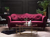 Luxury Chesterfield Velvet Sofa Tufted Design with Nailhead Trim Upholstered Lounge Classic Living Room Couch for Hallways / Office
