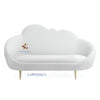 Carpanalli 2 Seater Sofa Velvet Febric Upholstered Cloud Shape Design with Metal Leg's Modern Sofa for Living Room/Guest Room (White)