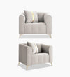 WOOD VOGUE Elegant 3+1+1 Seater Sofa Wooden Frame, Plush Cushions & Luxurious Comfort For Home & Office