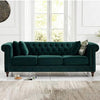 CARPANALLI 3 Seater Sofa Chesterfield Velvet Upholster Tufted Button Sofa For Home & Office