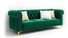 Carpanalli Chesterfield Sofa Set Velvet Tufted Button Design Uphlostered, Gold Metal Legs for Living Room & Bedroom