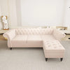 FAMOUS CRAFT 3 Seater Chesterfield Sofa with Chaise Lounge, Couches for Living Room, L-Shaped Couch with Ottoman, Sectional Couch for Small Living Room
