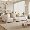WOOD VOGUE Modern 3 Seater Sofa Chesterfield Wooden Leg's Terry Febric Luxury Soft Cushion Comfurt Sofa For Home & Office