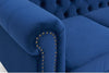 A to Z Furniture Modern Classic 3 Seater Fabric & Valvet Tufted Chesterfield Sofa for Home & Living Room & Office (Blue)