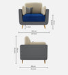 WOOD VOGUE Modern 3 Seater Sofa Comfort Meets Style Premium Fabric Sofa Luxury Look Plush Cushions for Home & Office