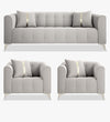 WOOD VOGUE Elegant 3+1+1 Seater Sofa Wooden Frame, Plush Cushions & Luxurious Comfort For Home & Office