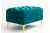 Carpanalli Chesterfield Sofa Set Velvet Tufted Button Design Uphlostered, Gold Metal Legs for Living Room & Bedroom