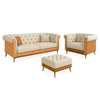 Carpanalli Chesterfield Sofa Set Velvet Tufted Button Design Uphlostered, Gold Metal Legs for Living Room & Bedroom