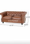 A to Z Furniture Modern & Classic latherrate 2 Seater Chesterfield Sofa for Home Living Room & Office Colour (Ocean Brown 2)