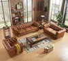 Carpanalli Chesterfield Sofa Set Velvet Tufted Button Design Uphlostered, Gold Metal Legs for Living Room & Bedroom