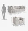 WOOD VOGUE Elegant 3+1+1 Seater Sofa Wooden Frame, Plush Cushions & Luxurious Comfort For Home & Office
