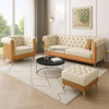 Carpanalli Chesterfield Sofa Set Velvet Tufted Button Design Uphlostered, Gold Metal Legs for Living Room & Bedroom