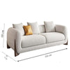 WOOD VOGUE Modern 3 Seater Sofa Chesterfield Wooden Leg's Terry Febric Luxury Soft Cushion Comfurt Sofa For Home & Office