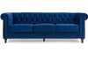 A to Z Furniture Modern Classic 3 Seater Fabric & Valvet Tufted Chesterfield Sofa for Home & Living Room & Office (Blue)