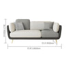 WOOD VOGUE Modern 3 Seater Sofa Comfort Meets Style Premium Fabric Sofa Luxury Look Plush Cushions for Home & Office